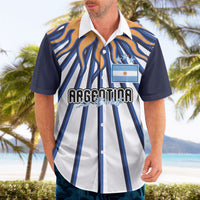 Personalized Argentina National Football Hawaiian Shirt Sun Of May Retro Starburst Graphic Art