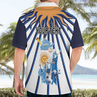 Personalized Argentina National Football Hawaiian Shirt Sun Of May Retro Starburst Graphic Art