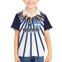 Personalized Argentina National Football Hawaiian Shirt Sun Of May Retro Starburst Graphic Art
