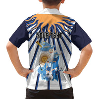 Personalized Argentina National Football Hawaiian Shirt Sun Of May Retro Starburst Graphic Art