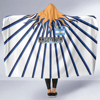 Argentina National Football Hooded Blanket Sun Of May Retro Starburst Graphic Art