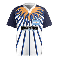 Personalized Argentina National Football Rugby Jersey Sun Of May Retro Starburst Graphic Art