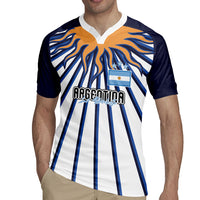 Personalized Argentina National Football Rugby Jersey Sun Of May Retro Starburst Graphic Art
