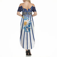 Personalized Argentina National Football Summer Maxi Dress Sun Of May Retro Starburst Graphic Art