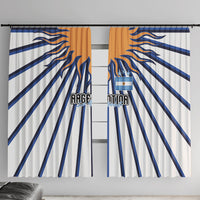 Argentina National Football Window Curtain Sun Of May Retro Starburst Graphic Art