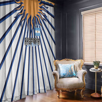 Argentina National Football Window Curtain Sun Of May Retro Starburst Graphic Art