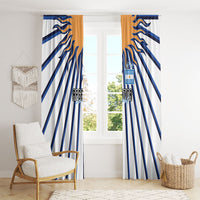 Argentina National Football Window Curtain Sun Of May Retro Starburst Graphic Art