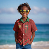 Custom Morocco National Football Kid Hawaiian Shirt Atlas Lions-Claws
