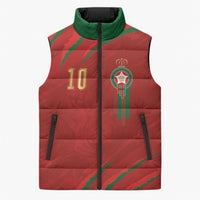 Custom Morocco National Football Sleeveless Puffer Jacket Atlas Lions-Claws