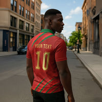 Custom Morocco National Football Zipper Polo Shirt Atlas Lions-Claws