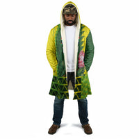Custom South Africa National Football Cloak King Protea with African Tribal Geometric Pattern Culture Art