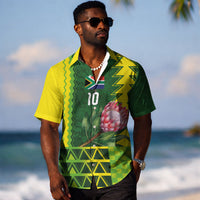 Custom South Africa National Football Hawaiian Shirt King Protea with African Tribal Geometric Pattern Culture Art LT03