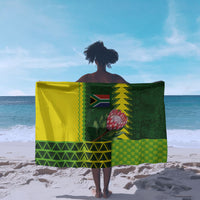 South Africa National Football Sarong King Protea with African Tribal Geometric Pattern Culture Art