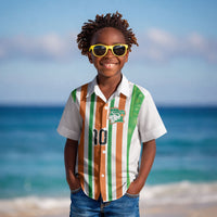 Custom Cote d'Ivoire Kid Hawaiian Shirt The Elephants with African Pattern Stripes