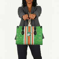 Cote d'Ivoire Leather Bag The Elephants with African Pattern Stripes