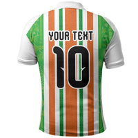 Custom Cote d'Ivoire Polo Shirt The Elephants with African Pattern Stripes