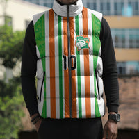 Custom Cote d'Ivoire Sleeveless Puffer Jacket The Elephants with African Pattern Stripes