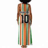 Custom Cote d'Ivoire Tank Maxi Dress The Elephants with African Pattern Stripes
