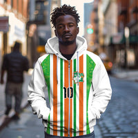 Custom Cote d'Ivoire Zip Hoodie The Elephants with African Pattern Stripes