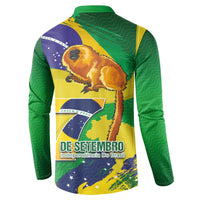 Brazil Independence Day Button Sweatshirt Sete de Setembro and Golden Lion Tamarin - Wonder Print Shop