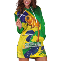 Brazil Independence Day Hoodie Dress Sete de Setembro and Golden Lion Tamarin - Wonder Print Shop