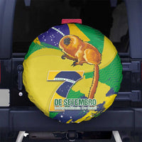 Brazil Independence Day Spare Tire Cover Sete de Setembro and Golden Lion Tamarin - Wonder Print Shop