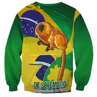 Brazil Independence Day Sweatshirt Sete de Setembro and Golden Lion Tamarin - Wonder Print Shop