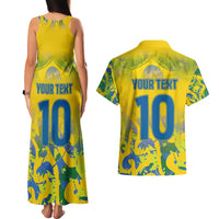 Custom Brazil Football Champion 2024 Couples Matching Tank Maxi Dress and Hawaiian Shirt - Wonder Print Shop