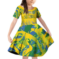Custom Brazil Football Champion 2024 Family Matching Off Shoulder Short Dress and Hawaiian Shirt - Wonder Print Shop