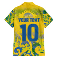 Custom Brazil Football Champion 2024 Family Matching Off Shoulder Short Dress and Hawaiian Shirt - Wonder Print Shop