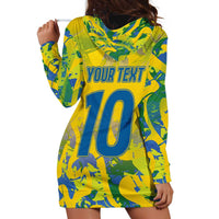 Custom Brazil Football Champion 2024 Hoodie Dress - Wonder Print Shop