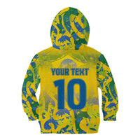 Custom Brazil Football Champion 2024 Kid Hoodie - Wonder Print Shop