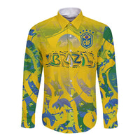 Custom Brazil Football Champion 2024 Long Sleeve Button Shirt - Wonder Print Shop