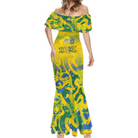 Custom Brazil Football Champion 2024 Mermaid Dress - Wonder Print Shop