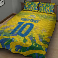 Custom Brazil Football Champion 2024 Quilt Bed Set - Wonder Print Shop