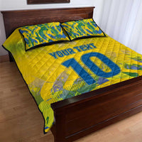 Custom Brazil Football Champion 2024 Quilt Bed Set - Wonder Print Shop
