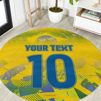 Custom Brazil Football Champion 2024 Round Carpet