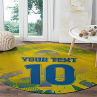 Custom Brazil Football Champion 2024 Round Carpet