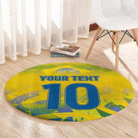 Custom Brazil Football Champion 2024 Round Carpet