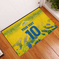 Custom Brazil Football Champion 2024 Rubber Doormat - Wonder Print Shop