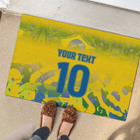Custom Brazil Football Champion 2024 Rubber Doormat - Wonder Print Shop