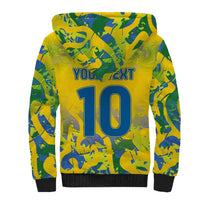 Custom Brazil Football Champion 2024 Sherpa Hoodie - Wonder Print Shop