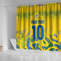 Custom Brazil Football Champion 2024 Shower Curtain