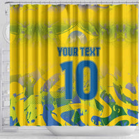 Custom Brazil Football Champion 2024 Shower Curtain