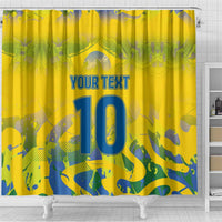 Custom Brazil Football Champion 2024 Shower Curtain