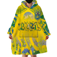 Custom Brazil Football Champion 2024 Wearable Blanket Hoodie - Wonder Print Shop