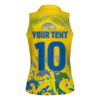 Custom Brazil Football Champion 2024 Women Sleeveless Polo Shirt - Wonder Print Shop