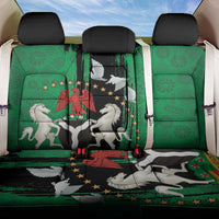 Nigeria Independence Day Back Car Seat Cover National Seal with Peace Dove African Pattern - Wonder Print Shop
