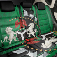 Nigeria Independence Day Back Car Seat Cover National Seal with Peace Dove African Pattern - Wonder Print Shop