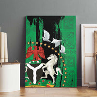 Nigeria Independence Day Canvas Wall Art National Seal with Peace Dove African Pattern - Wonder Print Shop